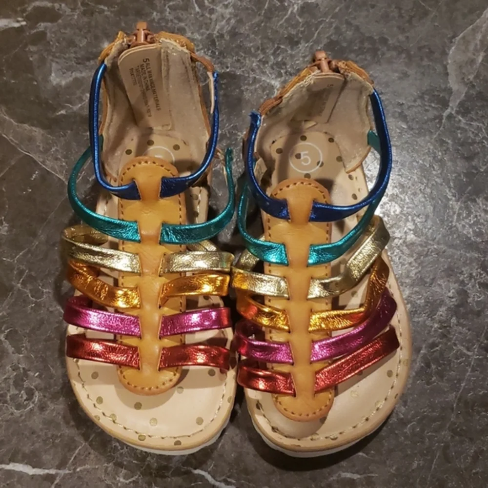 Little.‎ girl size 5  Rainbow gladiator sandal